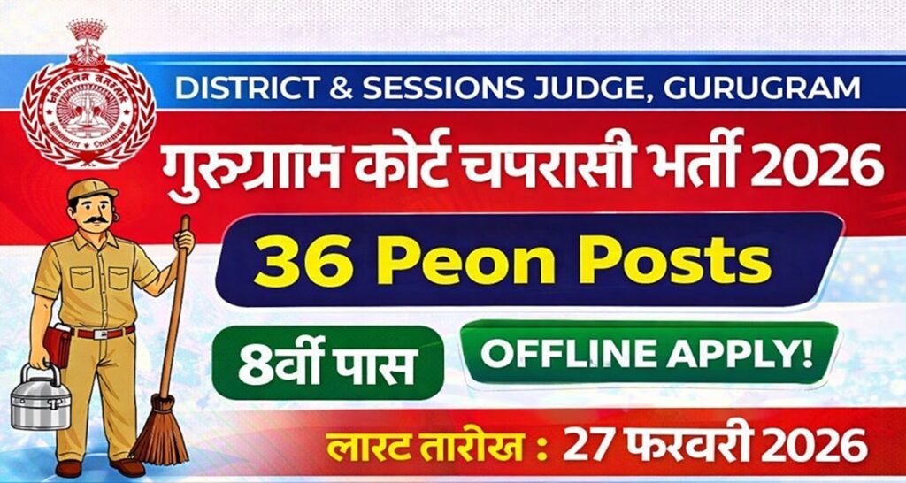 District & Sessions Judge Gurugram Peon Recruitment 2026