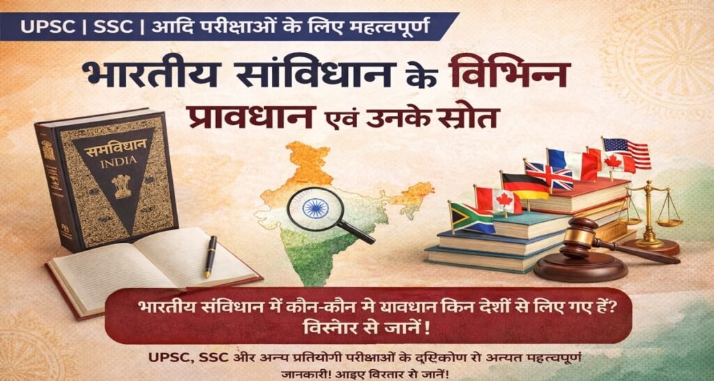 भारतीय संविधान के विभिन्न प्रावधान एवं उनके स्रोत