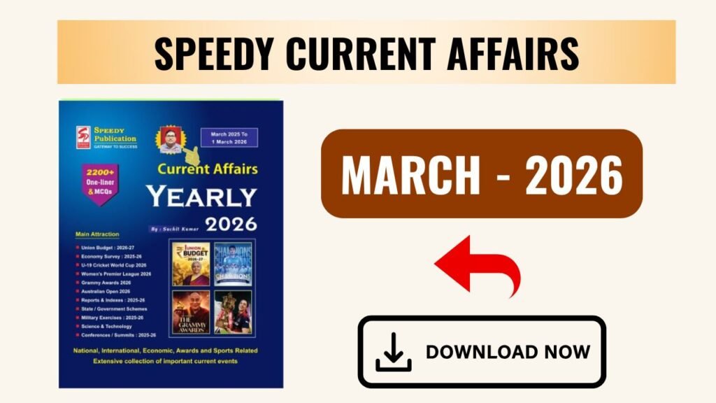 Speedy Current Affairs Pdf March 2026 in English Medium