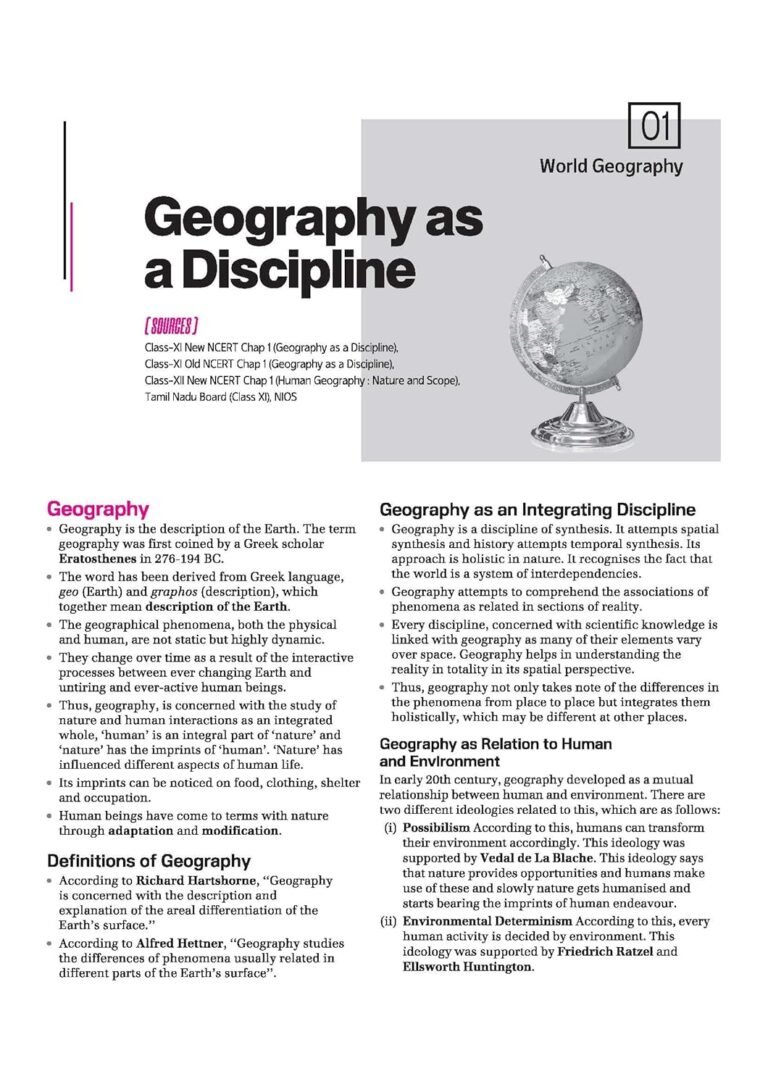 Arihant Ncert Notes India and World Geography Class 6-12 (Old + New ...