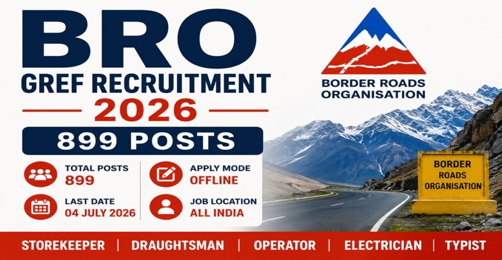 BRO GREF Recruitment 2026: 899 Posts Notification Out